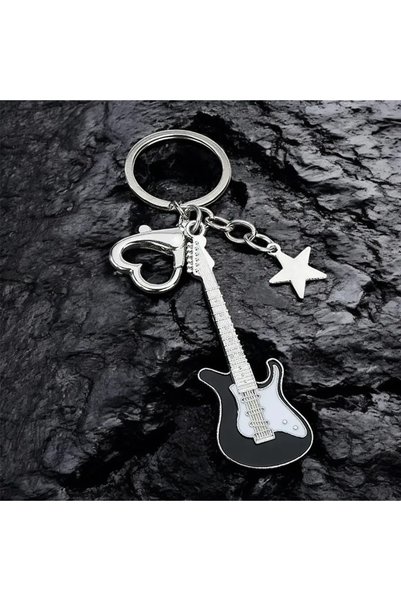 Choice4 10 cm black A Creative Classic Mini Rock Electronic Guitar-Shaped Key...