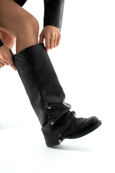 DUXAL SHOES Flat Trouser Boots with Buckle