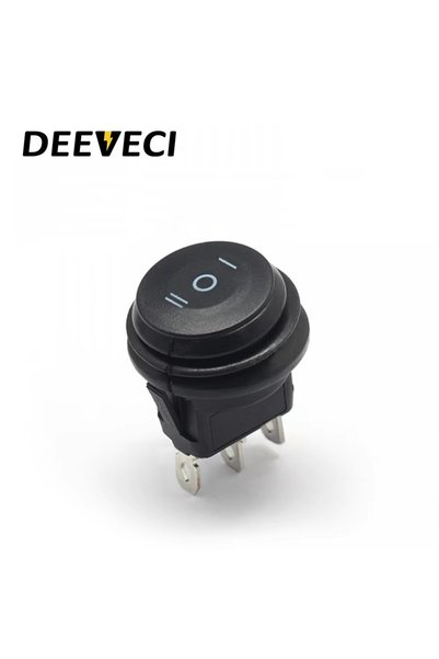 choice2 220 V on-off-on KCD1 ip67 black small round toggler switch waterproof...