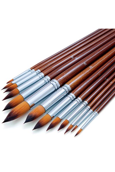 Choice 13pcs Big Round 9/13pcs Professional Watercolor Paint Brushes Set Wood...
