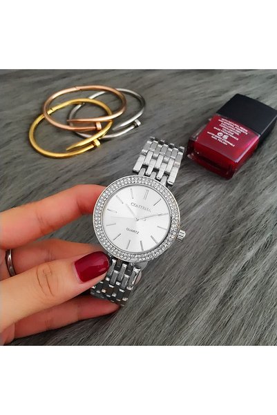 Choice1 ساعة فضية فاخرة مرصعة بالأحجار الكريمة، ساعات نسائية من ماركة راقية، ...