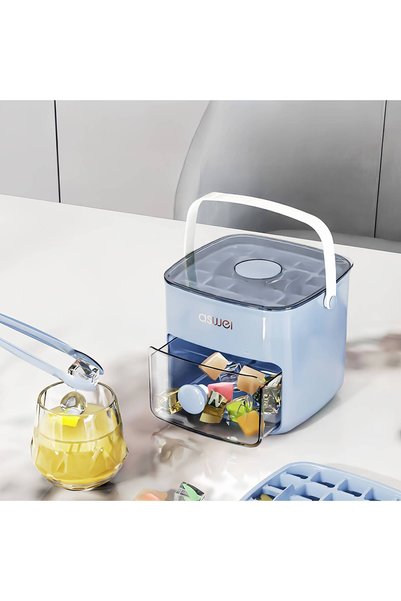 Choice blue Large 48-grid Ice Cube Machine with Easy-to-slip Double-layer Des...