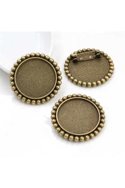 Wadsfred A4-38 New Fashion 5pcs 25mm Inner Size Antique Silver Plated Bronze ...