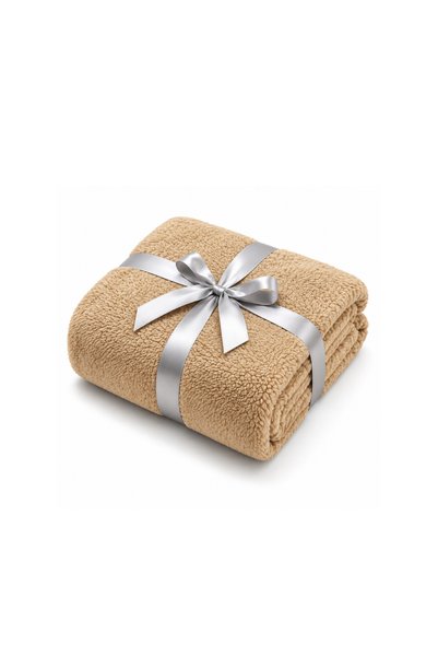 Elega Decor Sherpa Blanket Single (150x200cm) - Beige | Soft, Cozy Throw Blan...