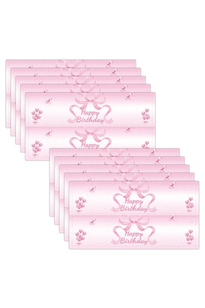 Choice1 21x5CM pink 20pcs Pink Blue Bow Design Happy Birthday Water Bottle La...
