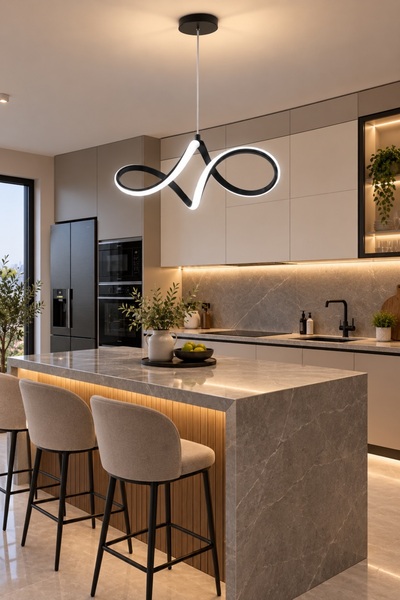 Elektroyou Casabella Mimari Tasarım Siyah Sarkık Modern Ultra Power Beyaz Led...