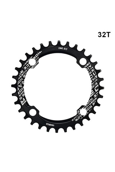 Choice 32T Black RIDERACE Bicycle Crank Chainring 104BCD Round Shape Narrow W...