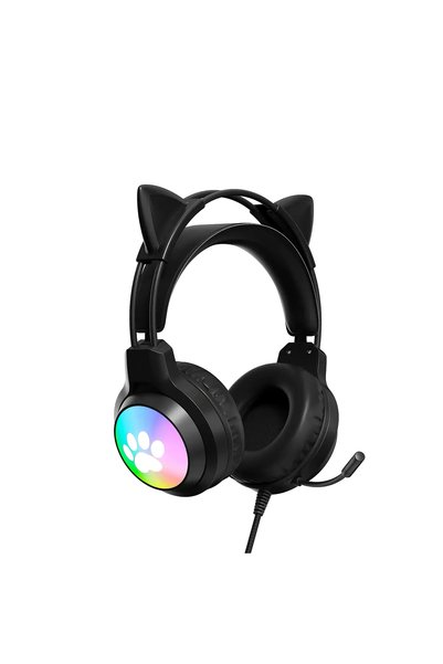 choice2 Cat Ear Black SOYTO Wired Cat Ear Headphones RGB LED Light Up Gaming ...