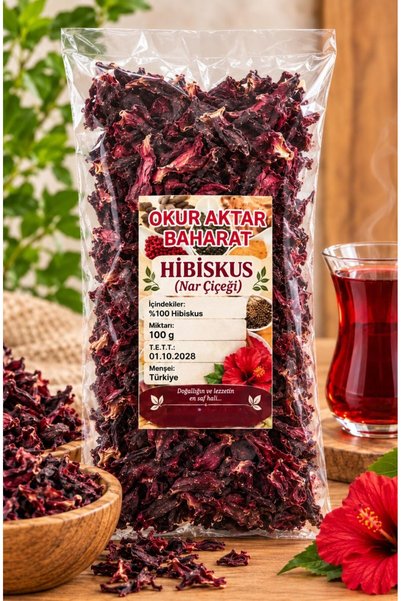 Genel Markalar Okur Aktar Hibiskus Çayı Kurutulmuş Mekke Gülü 100 g