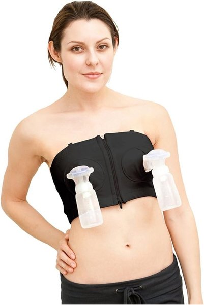 SimplePearlBaby (Black, XS to L) - Simple Wishes Hands Free Double Pumping Bu...