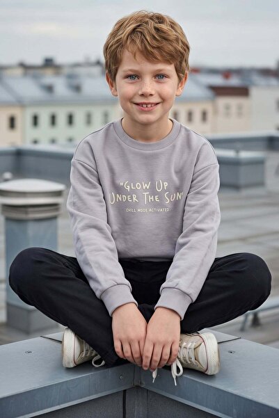 Fulla Moda Glow up Printed Crew Neck Boys' Sweatshirt
