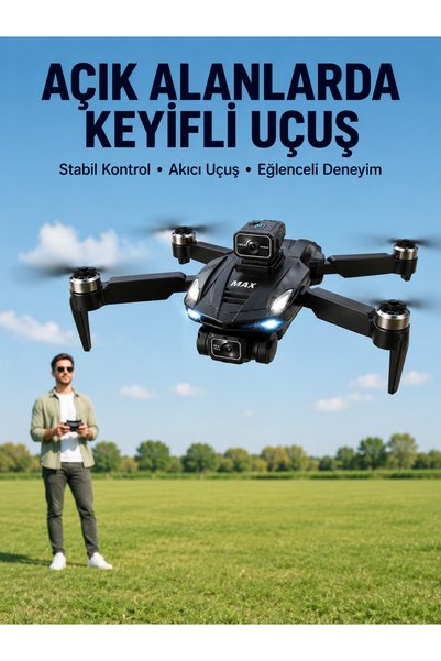 ucuzteknom Katlanabilir Çift Kameralı Drone ile Havadan Fotoğraf ve Video Çekimi