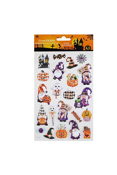 OEM 12 autocolante din spumă de Halloween - Gnomi, Dovleci și Bomboane