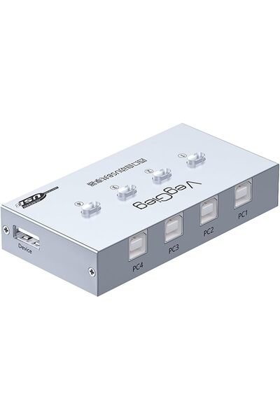 TAKYAKIŞTIR USB 2.0 Anahtarlı 4 Portlu Yazıcı Printer Çoklayıcı Sharing Switch