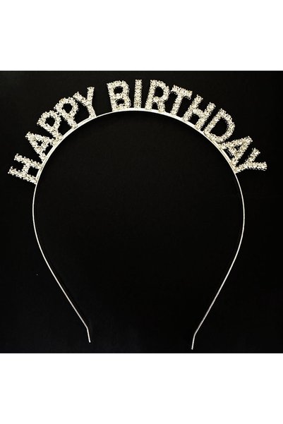 FMA Ασημένια Κρυστάλλινη Πέτρα Happy Birthday Birthday Crown Εισαγόμενο προϊό...