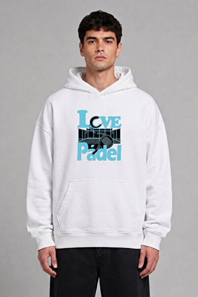 VSRN Φούτερ με κουκούλα Love Padel Design με στάμπα μπροστά, σε μεγάλο μέγεθο...