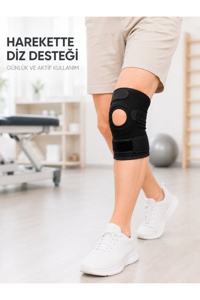 Lisinya Short Ligament Knee Brace Open Knee Cap Adjustable Velcro Knee Suppor...
