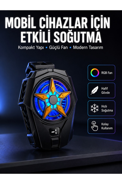 Azrlya Evrensel Uyumlu Type-C Şarjlı Cep Telefonu Radyatörü Yeni Nesil - Lisinya