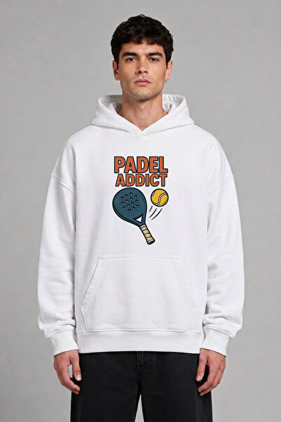 VSRN Φούτερ με κουκούλα Padel Addict Design, με προεκτυπωμένο σχέδιο, σε μεγά...
