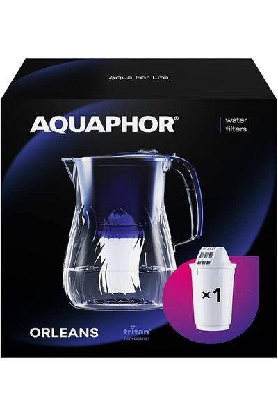 Aquaphor وعاء فلتر مياه أورليانز 4.2 لتر، للحد من الجير والكلور وغيرها من الش...