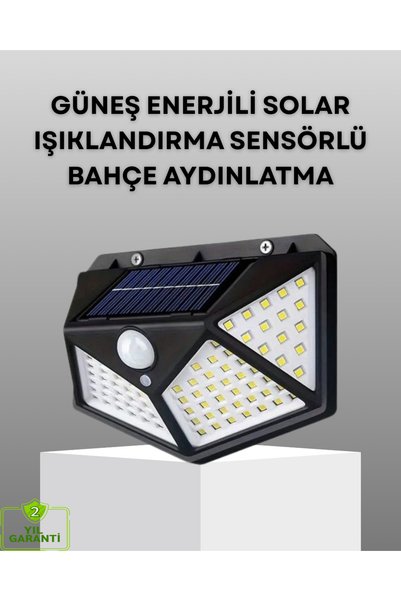 Marsilyan 100 LED Solar Lamba Hareket Algılamalı Bahçe Duvar Dış Mekan Aydınlatma AKL48JD5