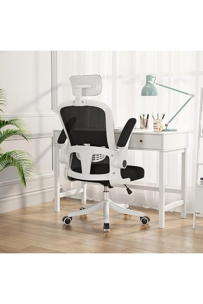 MOZOGOT Ergonomic Office Chair with Lumbar Support & Headrest & Flip-up Arms ...