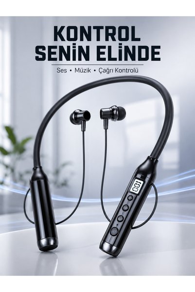 ELİSY Uzun Kullanım Süreli Bluetooth Kulaklık Boyun Bantlı Mikrofonlu 600 Saat Müzik Süreli Ses ve Çağrı K