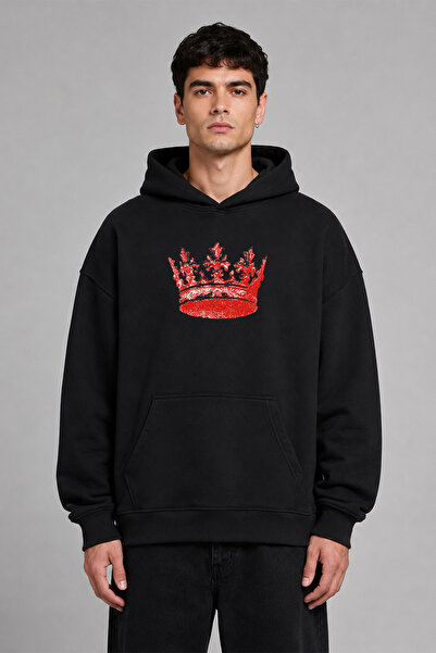 VSRN Φούτερ με κουκούλα King Crown Design, με προεκτυπωμένο σχέδιο, σε μεγάλο...