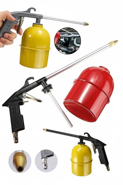 Asinya Profesyonel Oto Motor Temizleme Mazot Tabancası 600 ml Hava Püskürtücü Yağ Çözücü ( Lisinya )