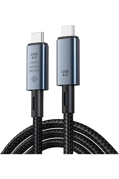 ART3 40Gbps 240W 4.0 Thunderbolt Type-C to Type-C Şarj, Data ve 8K 60Hz Görüntü Aktarım Kablosu Tip C 2 M