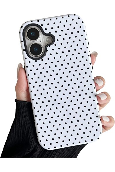 GENERAL ZTOFERA for iPhone 16 Case Fit for MagSafe, Dots Pattern-Wine Red