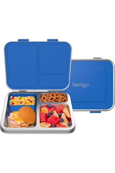Bentgo Kids Stainless Steel Leak-Resistant Lunch Box - Bento-Style, 3 Compart...