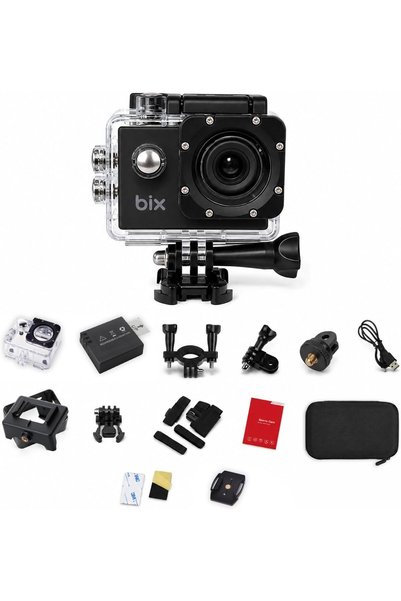 TAKYAKIŞTIR Pulse 2 Wi-Fi 4K 30FPS Aksiyon Kamerası 20 MP Web Kamera Modlu 30 Metre Su Geçirmez Kılıflı Bisiklet