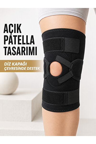 Açık Patella Ligamentli Dizlik Yan Destekli Esnek Ayarlanabilir Diz Desteği