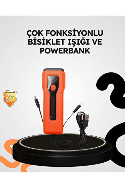 DY 600 Lümen Bisiklet Ön Işık Powerbankli Çakar COB Led