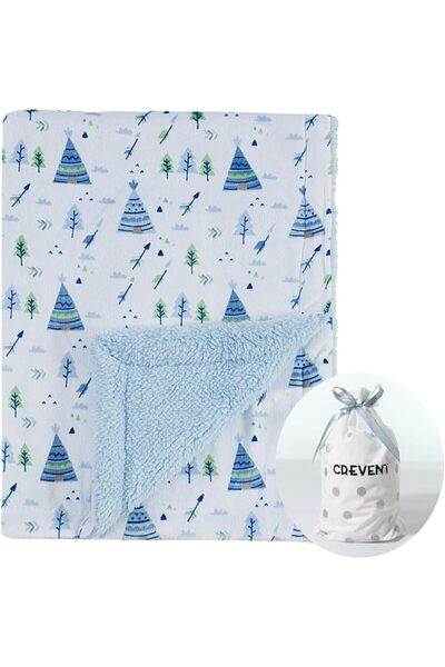 CREVENT 76x100cm Organic Muslin Cotton Baby Blanket for Newborns, Soft Mink B...