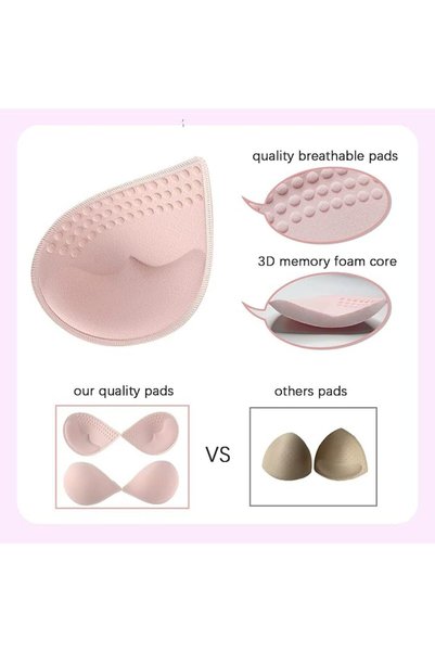 SWIUKPHE Women's Sports Bra Swimwear Cushion Pads, Breathable Anti-Slip Removable, 4 Pairs, Size L, Multicolo
