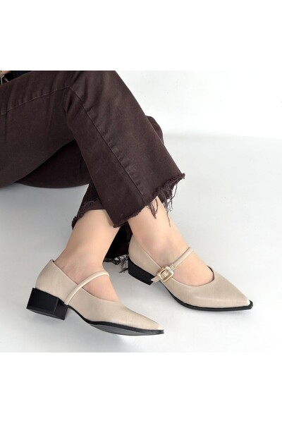 Generic Brand Galye Beige Skin Heeled Shoes