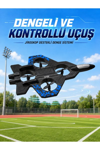 AKILLI Savaş Uçağı Tasarımlı Drone 2.4G Uzaktan Kumandalı 360° Takla Jiroskop Tek Tuş Kalkış İniş