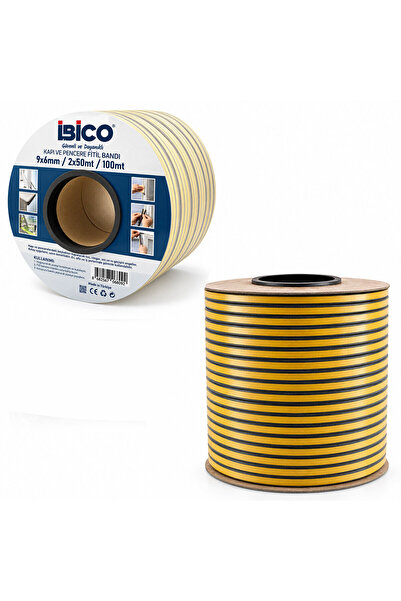 K.rengi 2X50 = 100MT Bobin Fitil Kapı - Pencere Bant D Profil 9X6MM Bandı