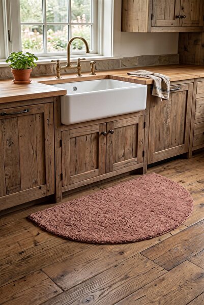 dekozer Mabel Yavruağzı Semi-Circular Non-Slip Mat for Bathroom, Kitchen, and...