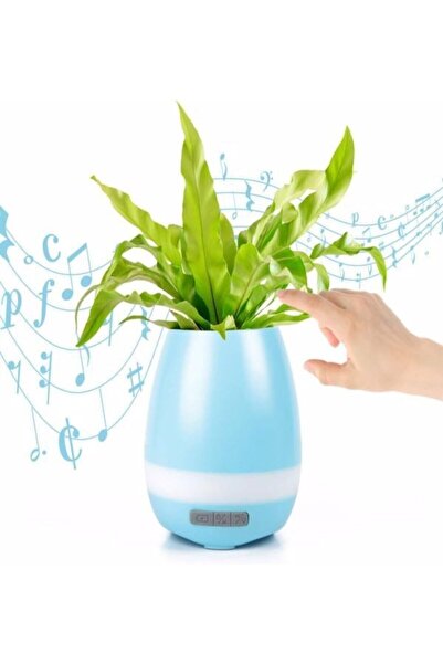 ART3 Akıllı Saksı Bluetooth Hoparlör Dokunmatik Işıklı Gece Lambası Mp3 Çalar(MAVİ)