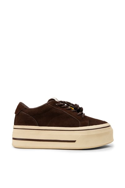 Deery Kadın Hakiki Süet Kahverengi Sneaker Platform