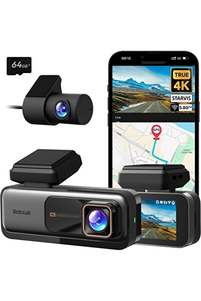 980h 4K Ön ve Arka, 4K Araba Dash Cam Ön ve 2K Arka Kamera, Gece Görüşü, STARVIS Dash Cam, ADAS, 170