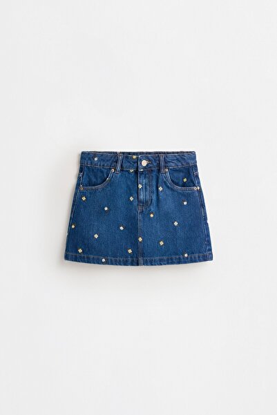 LEFTIES KIZ ÇOCUK İşlemeli denim etek