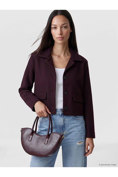 LC Waikiki سترة نسائية من TWO MT SHOP KALİTESİ LCW EVERYDAY بلون أحمر داكن وق...