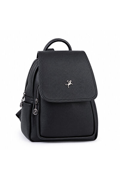 bundle island Nas Bag Women's Covered Backpack Black (30Cmx21Cm)