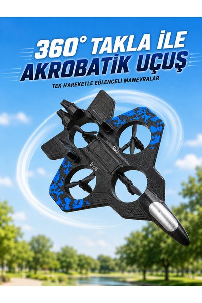 StepCo Uzaktan Kumandalı Savaş Uçağı Drone 2.4 GHz Jiroskoplu Tek Tuş Kalkış İniş 360° Dönüş