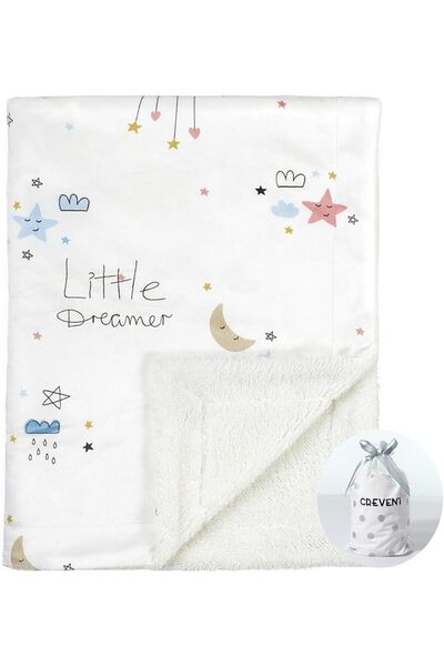 CREVENT 2Pcs 76x102cm Cute Cozy Fluffy Warm Baby Blankets for Infants Toddler...