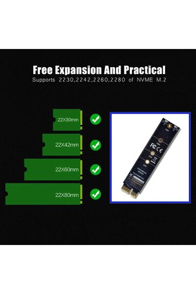 ART3 NVME M.2 PCI-E3.0 1X Genişletme Adaptör Kartı Yüksek Hızlı M Anahtar NGFF Dönüştürücü Kart Modülü Sa